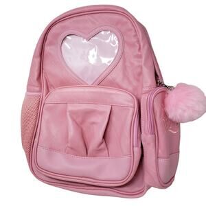 NEW! Stay Peachy 2020 Backpack Pink Heart Cutout Detail